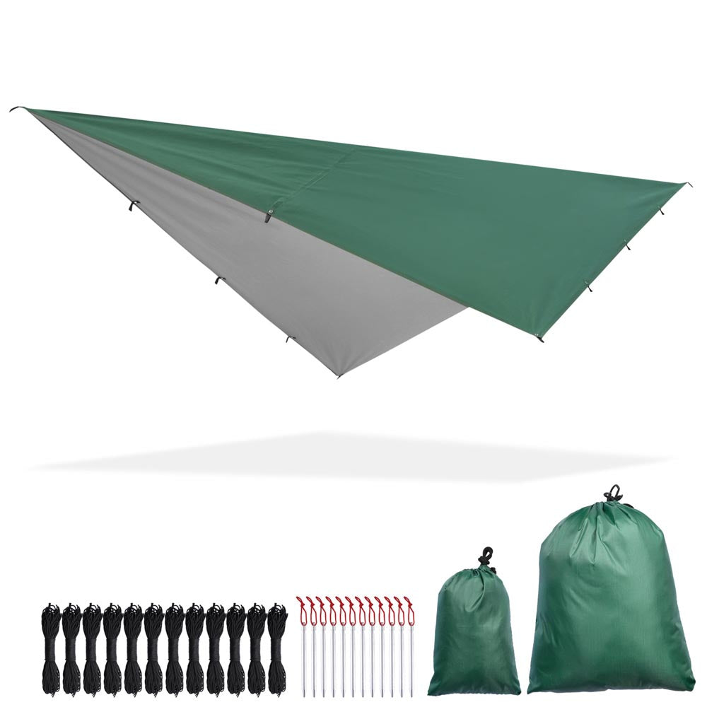 camping tarp waterproof TheLAShop 10x13ft Waterproof Camping Tarp Lightweight UV50+ PU3,000mm