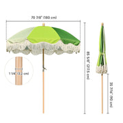 TheLAShop 6 ft 8-Rib Wood Tilt Patio Umbrella Palm Springs Mojito