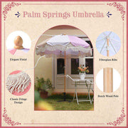 TheLAShop 6 ft 8-Rib Wood Porch Umbrella Tilt Palm Springs 5-10yr, Cosmo Image