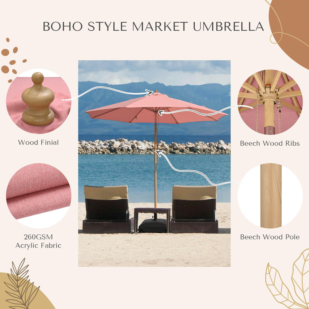 finial for patio umbrella TheLAShop 9ft Wood Outdoor Umbrella with Acrylic Fabric UV50+ 10yr