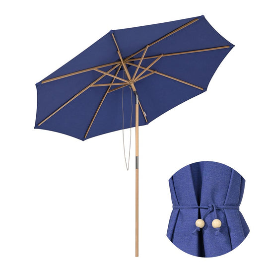TheLAShop 9ft Wood Outdoor Umbrella with Acrylic Fabric UV50+ 10yr