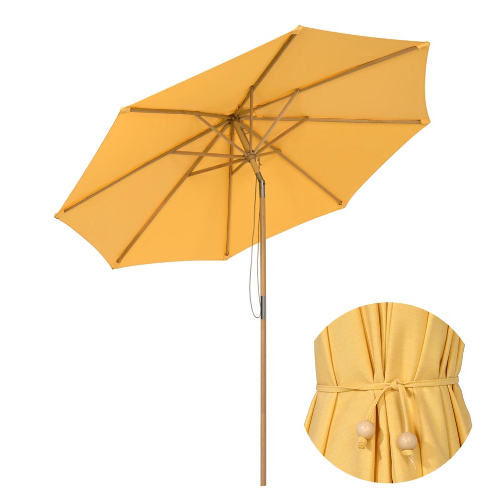 TheLAShop 9ft Wood Outdoor Umbrella with Acrylic Fabric UV50+ 10yr TheLAShop 9ft Wood Outdoor Umbrella with Acrylic Fabric UV50+ 10yr