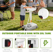 TheLAShop 5Gal Foot Pump & Electric Portable Sink with Water Tank for Events Image