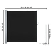 TheLAShop 63" x 120" Patio Retractable Side Awning Privacy Divider Screen, Black Image