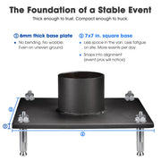 TheLAShop Shade Sail Post Pole Kit (Base Plate, D-Ring & Clamp) Image
