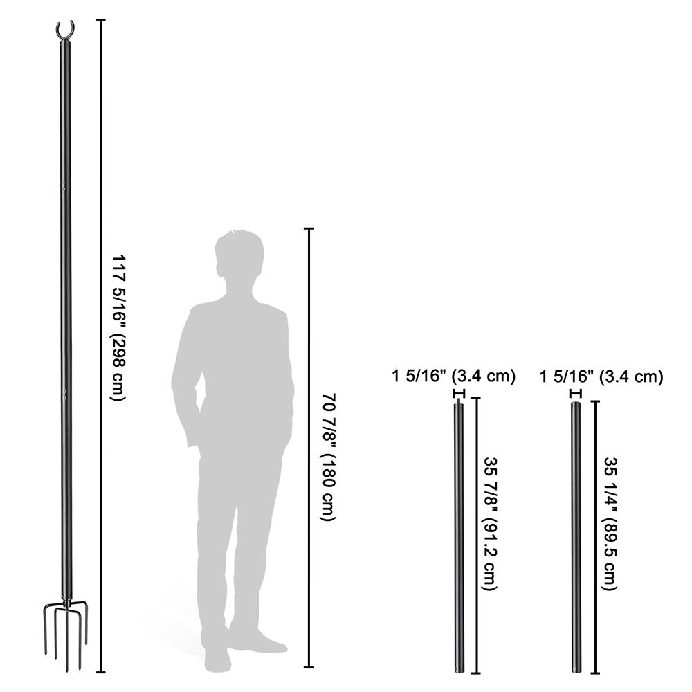 TheLAShop 10 ft Sun Shade Posts Aluminum String Light Planter Poles 2c