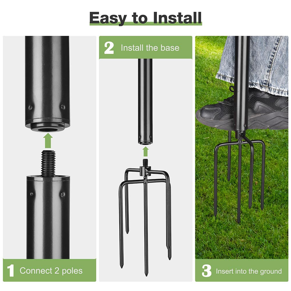 TheLAShop 10 ft Sun Shade Posts Aluminum String Light Planter Poles 2c