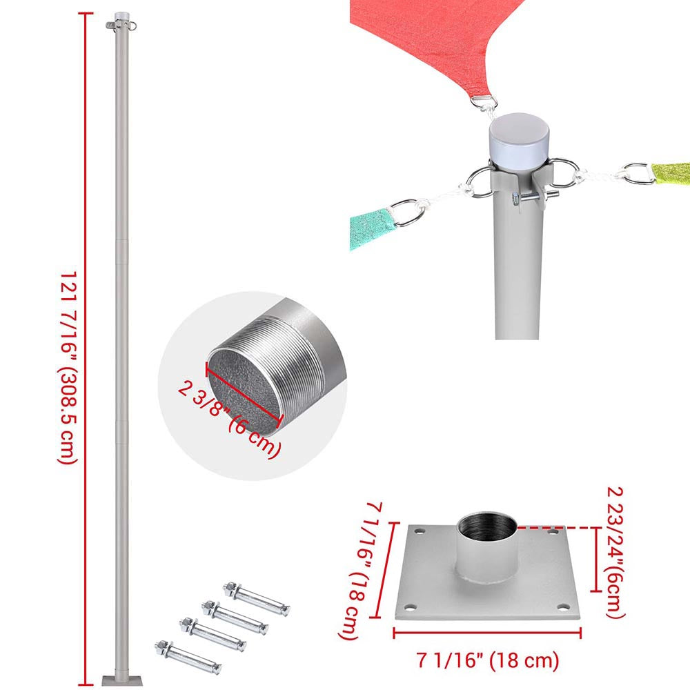 Sail shade cheap pole kit