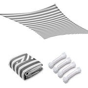 TheLAShop 16'x12' Rectangle Outdoor Sun Shade Sail Canopy, Gray White Image