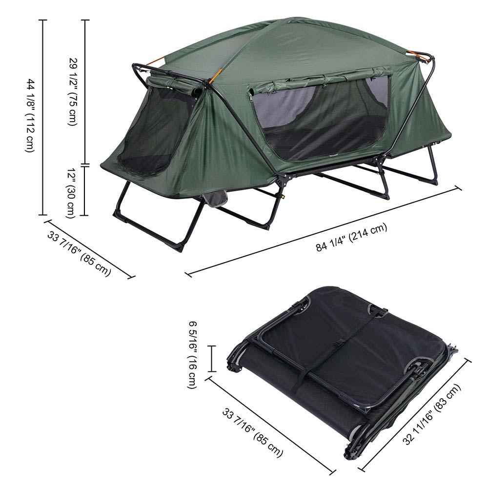 テント・タープ INSTRUCYIONS  OF  COT  TENT TheLAShop Single Cot Tent Camp Bed Tent Rain Fly Green