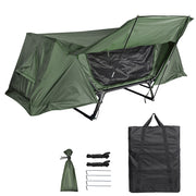 TheLAShop Single Cot Tent Camping Bed Tent Rain Fly Green Image