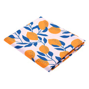 TheLAShop 43" x 57" Tablecloth for Round Table Waterproof Picnic Blanket , Printed Lemon Tree Image