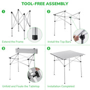 TheLAShop Aluminum Folding Camping Table Picnic Table 27x27.5in Image