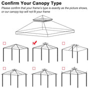 TheLAShop 10x10 ft Dual-tier Gazebo Canopy Replacement Top