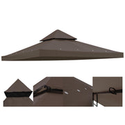 TheLAShop 10x10 ft Gazebo 2-Tier Replacement Canopy, Brown Image