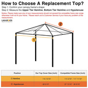 TheLAShop 10x10 ft Patio Gazebo Top Canopy Replacement