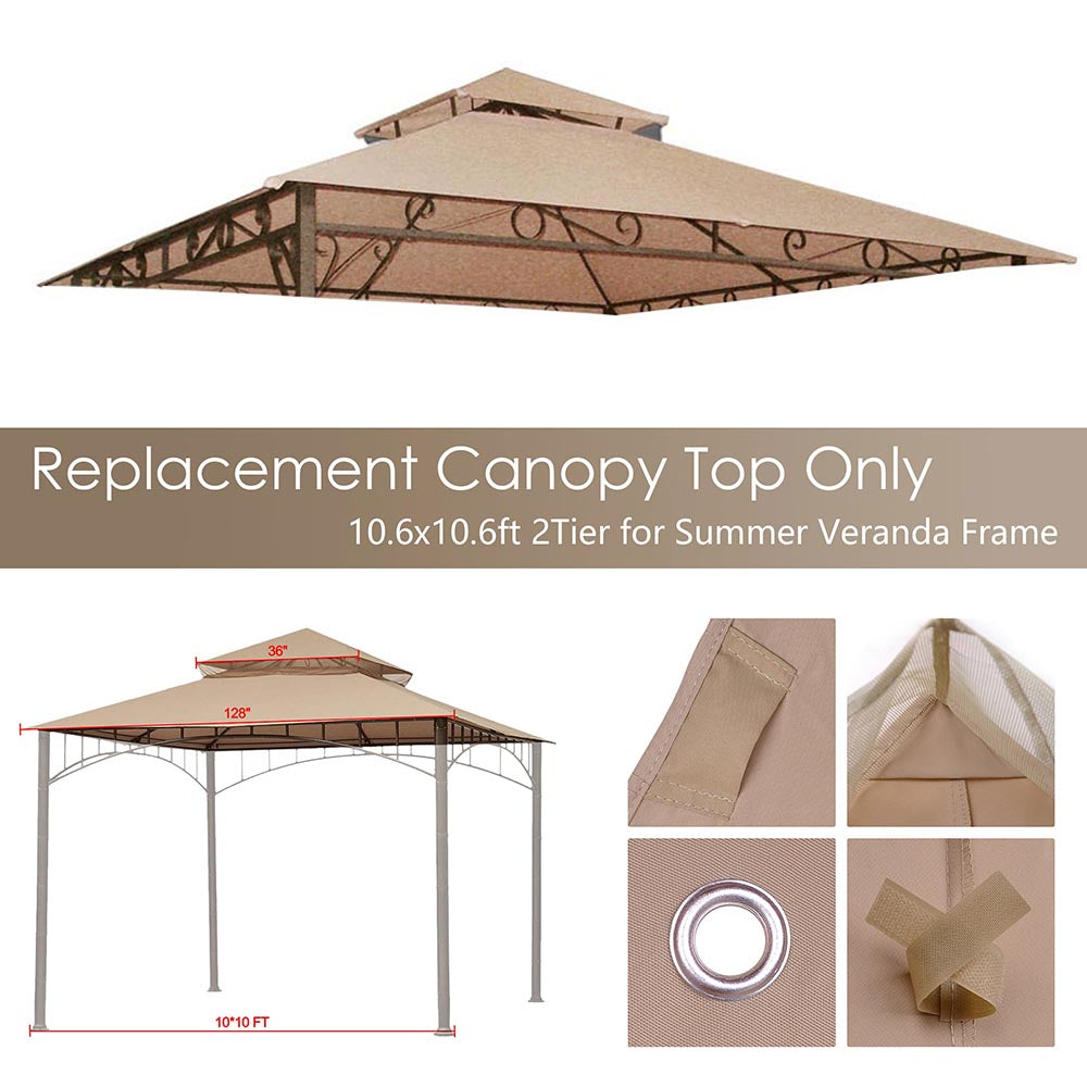TheLAShop 10x10 ft Madaga Replacement Canopy Gazebo Top