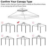 TheLAShop 10x10 ft Waterproof Gazebo Canopy Top Replacement Gray