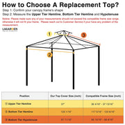 TheLAShop 10x10 ft Waterproof Gazebo Canopy Top Replacement Gray