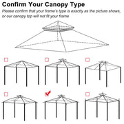 TheLAShop 10x10 ft 2-tier Madaga Gazebo Canopy Replacement (10'7"x10'7") PU