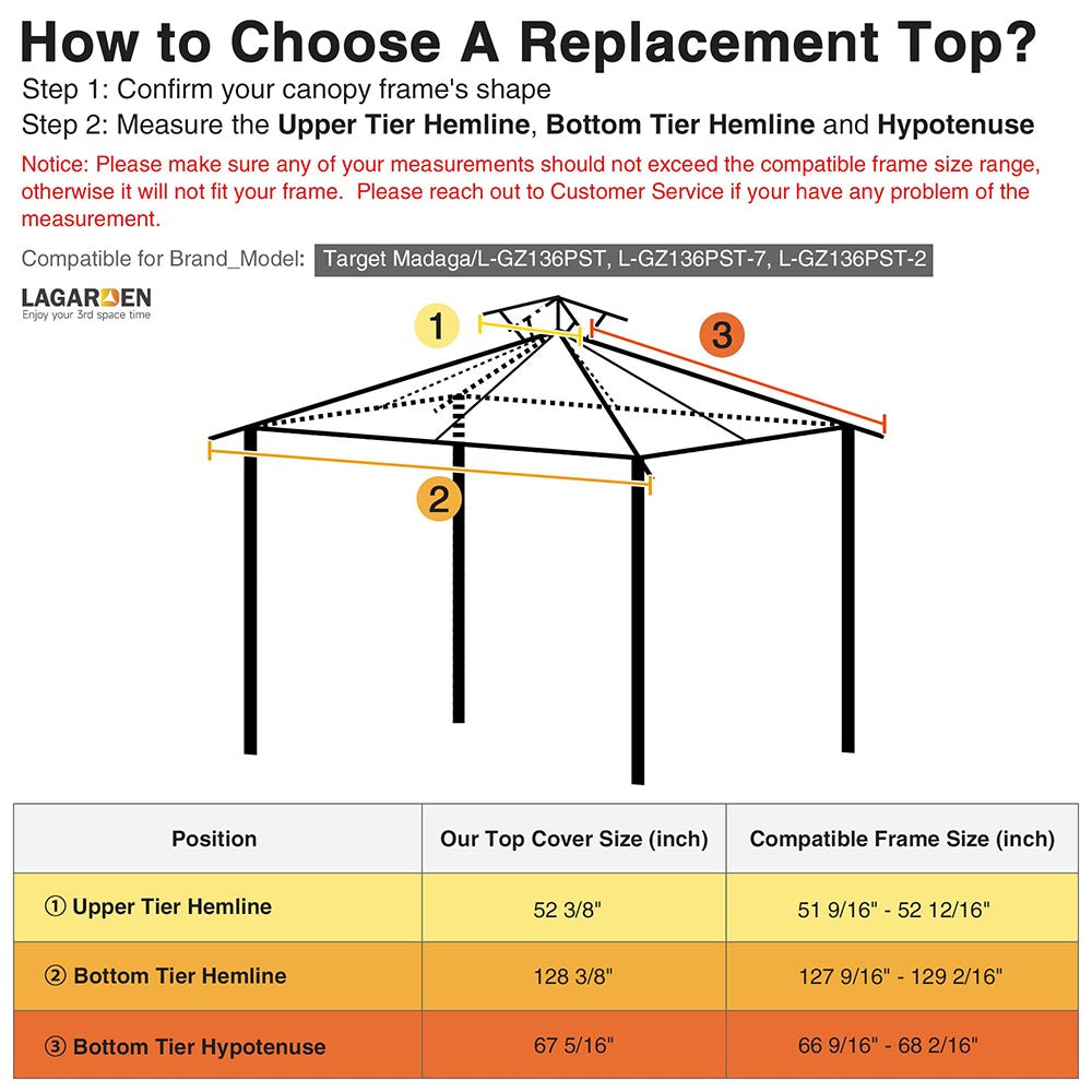 TheLAShop 10x10 ft 2-tier Madaga Gazebo Canopy Replacement