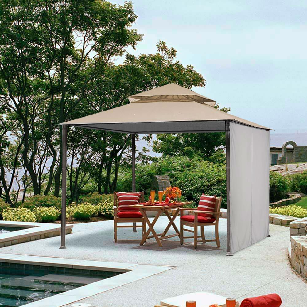 TheLAShop Gazebo Curtain 10x10ft Privacy Side with Zip CPAI-84
