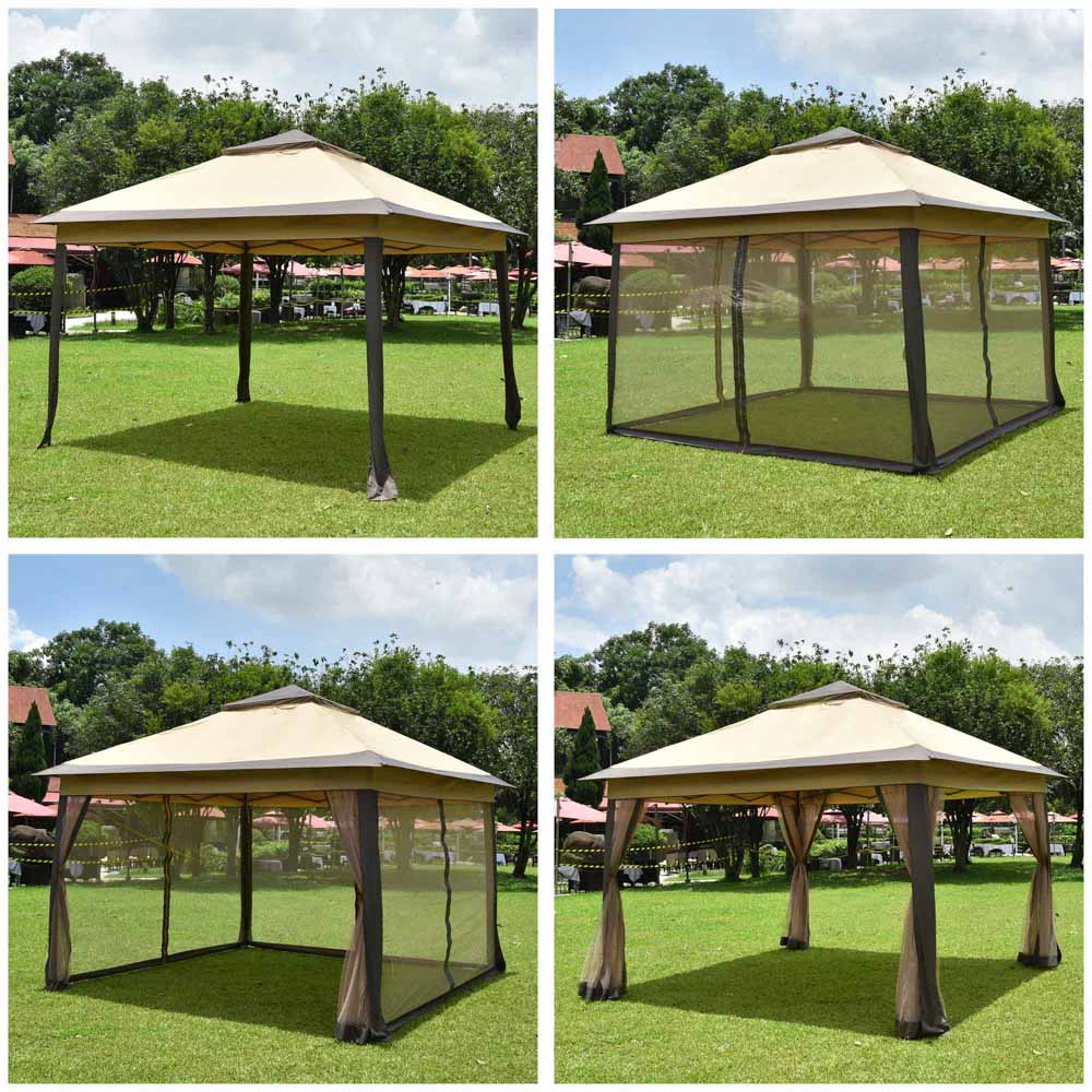 TheLAShop 11x11 ft Pop Up Gazebo with Netting UV30+ TheLAShop 11x11 ft Pop Up Gazebo with Netting UV30+