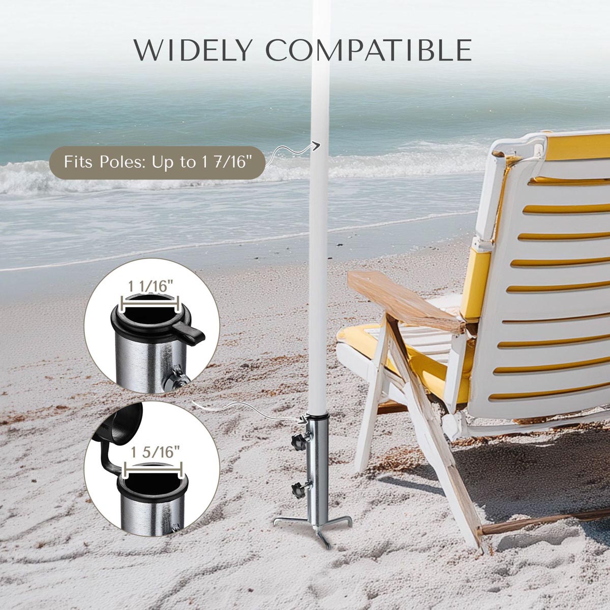 in ground patio umbrella holder TheLAShop Metal Beach Umbrella Holder for Sand Grass Ground D1 7/16"