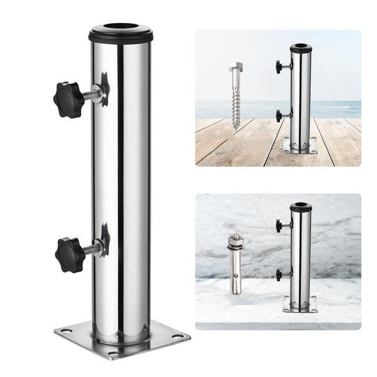 TheLAShop Stainless Steel Umbrella Deck Mount Base for Poles D2 1/8"