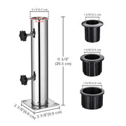 TheLAShop Stainless Steel Umbrella Deck Mount Base for Poles D2 1/8" Image
