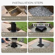 TheLAShop Concrete In-Ground Anchor Mount for 2" Commercial Posts Image