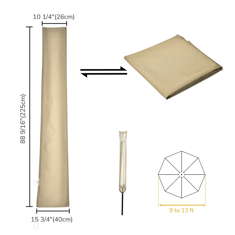 13 patio umbrella cover DIY Outdoor w/ Zipper Rod fits for 7' to 13' Umbrellas resistant patio umbrella canopy with our high Garden Balsam Patio Umbrella Cover
