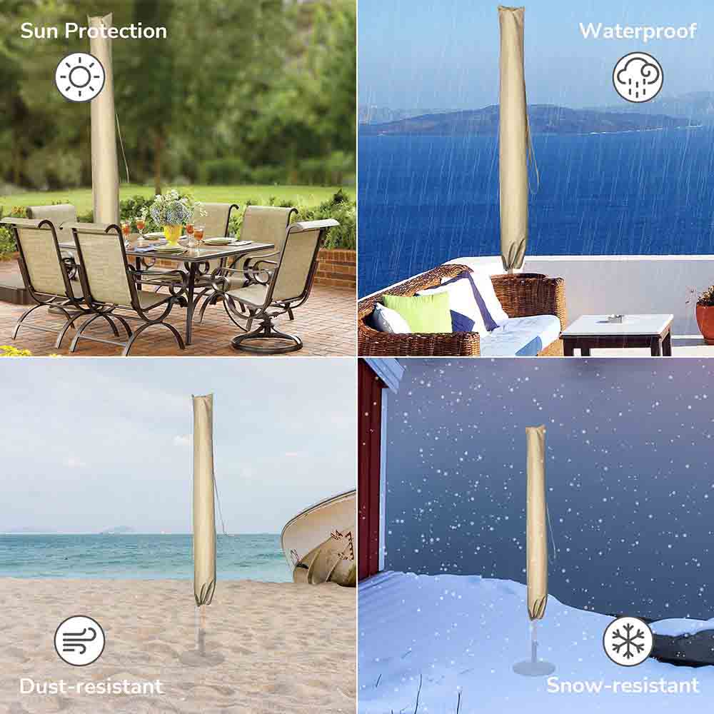 TheLAShop Patio Umbrella Covers with Zipper & Rod 5-13FT TheLAShop Patio Umbrella Covers with Zipper & Rod 5-13FT