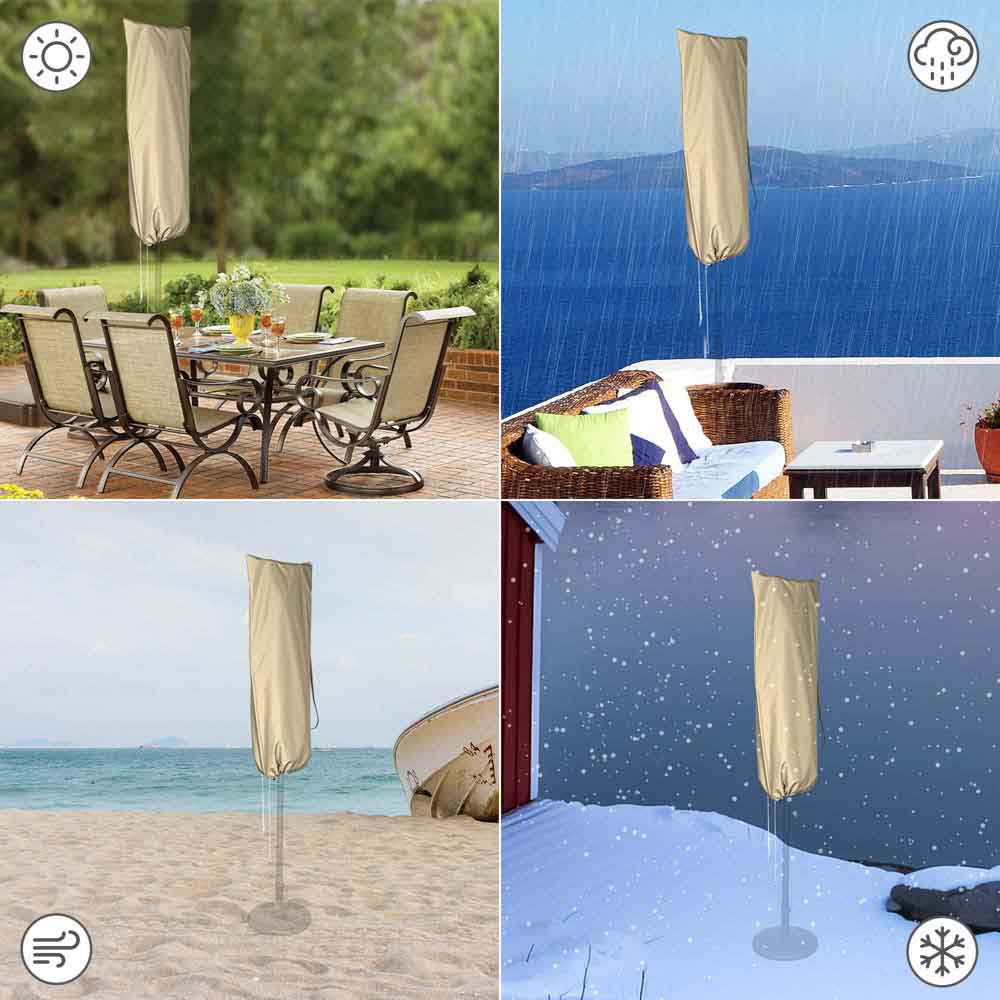 TheLAShop 15ft Patio Umbrella Cover with Zipper & Rod 61x28 in