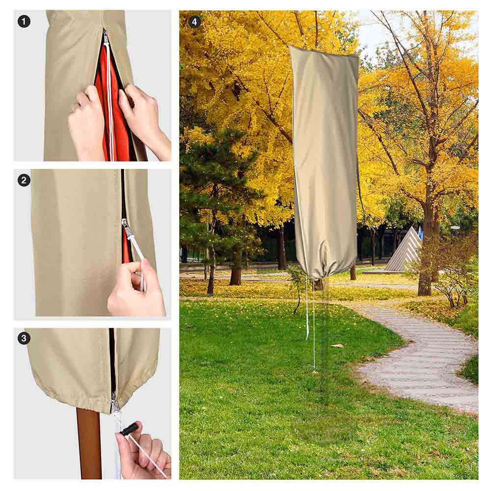 TheLAShop 15ft Patio Umbrella Cover with Zipper & Rod 61x28 in