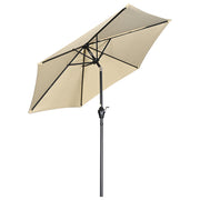 TheLAShop 7.5' 6-Rib Tilt Patio Umbrella Outdoor Umbrella Crank Lift, Beige Image