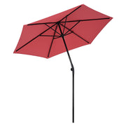 TheLAShop 7.5' 6-Rib Tilt Patio Umbrella Outdoor Umbrella Crank Lift, Red Image