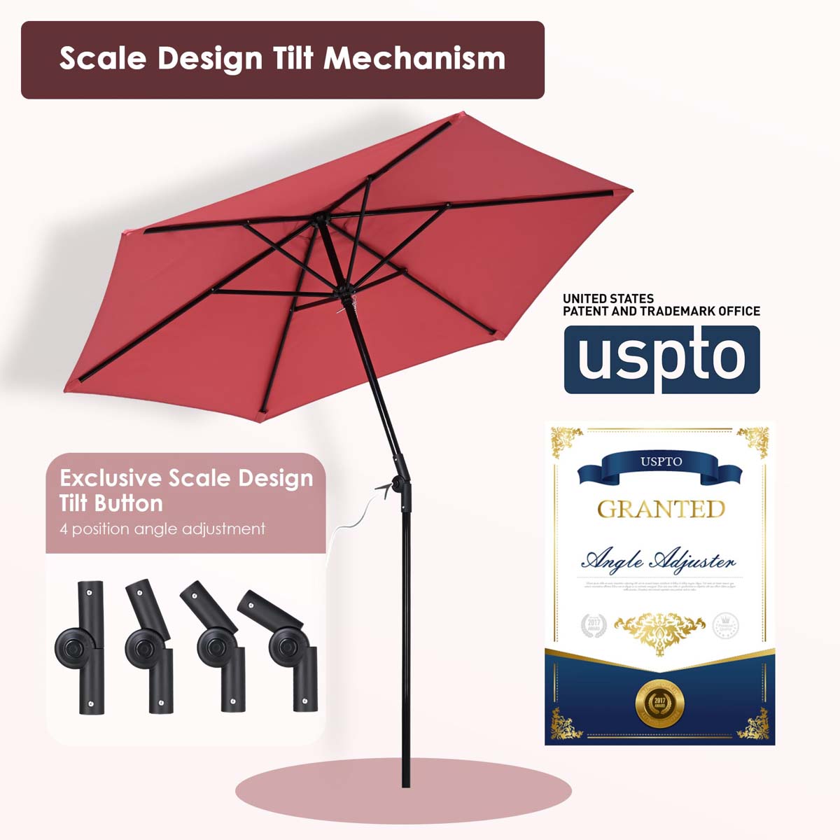 TheLAShop 7.5' 6-Rib Tilt Patio Umbrella Outdoor Umbrella Crank Lift TheLAShop 7.5' 6-Rib Tilt Patio Umbrella Outdoor Umbrella Crank Lift