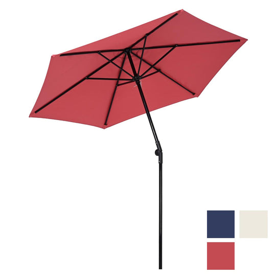 TheLAShop 7.5' 6-Rib Tilt Patio Umbrella Outdoor Umbrella Crank Lift