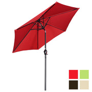 TheLAShop 7.5' 6-Rib Tilt Patio Umbrella Outdoor Umbrella Crank Lift Image