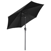 TheLAShop 7.5' 6-Rib Tilt Patio Umbrella Outdoor Umbrella Crank Lift, Black Image