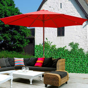 TheLAShop 13 Ft Wood Market Patio Umbrella Outdoor Furniture Image