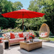 TheLAShop 13 Ft Wood Market Patio Umbrella Outdoor Furniture Image