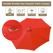 TheLAShop 13ft 8-Rib Wood Umbrella with Stand for Patio Outdoor Image