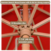 TheLAShop 13 Ft Wood Market Patio Umbrella Outdoor Furniture Image