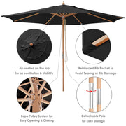 TheLAShop 13ft 8-Rib Commercial Wood Patio Umbrella & Deck Mount Image