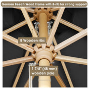 TheLAShop 13ft 8-Rib Commercial Wood Patio Umbrella & Deck Mount Image