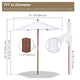 TheLAShop Commercial Patio Umbrella 7ft 6-Rib for Boutique Hotels/Rooftop Bars Image