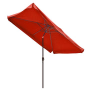 TheLAShop 10'x6.5' Patio Rectangular Tilt Umbrella Furniture Color Options, Terra Image