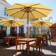 TheLAShop 9ft 8-Rib Wood Market Umbrella for Outdoor Restaurant Garden Image